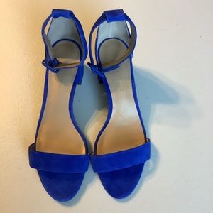 Blue suede sandals